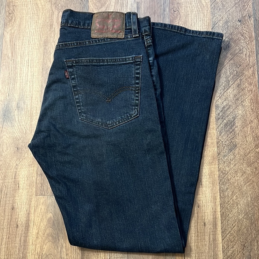 New Levi's 505 Regular-Fit Jeans Dark Stone Wash Navy Blue 32x30